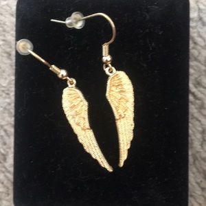 Never Worn Gold Dangling Angel Wing Earrings